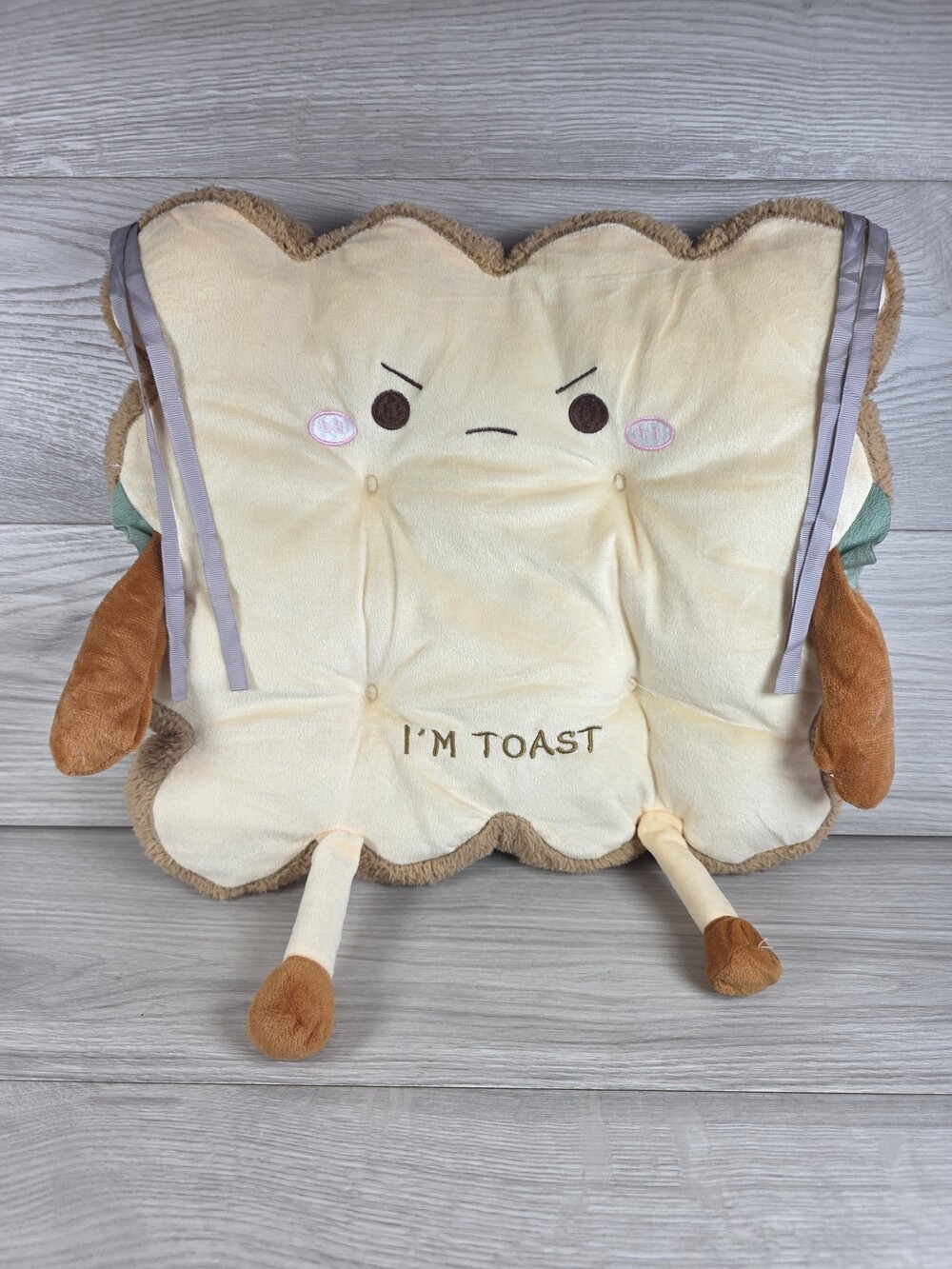 Kawaii Anthropomorphic Toast Plush Pillow Kitchen Chair Cushion 17" SU18
